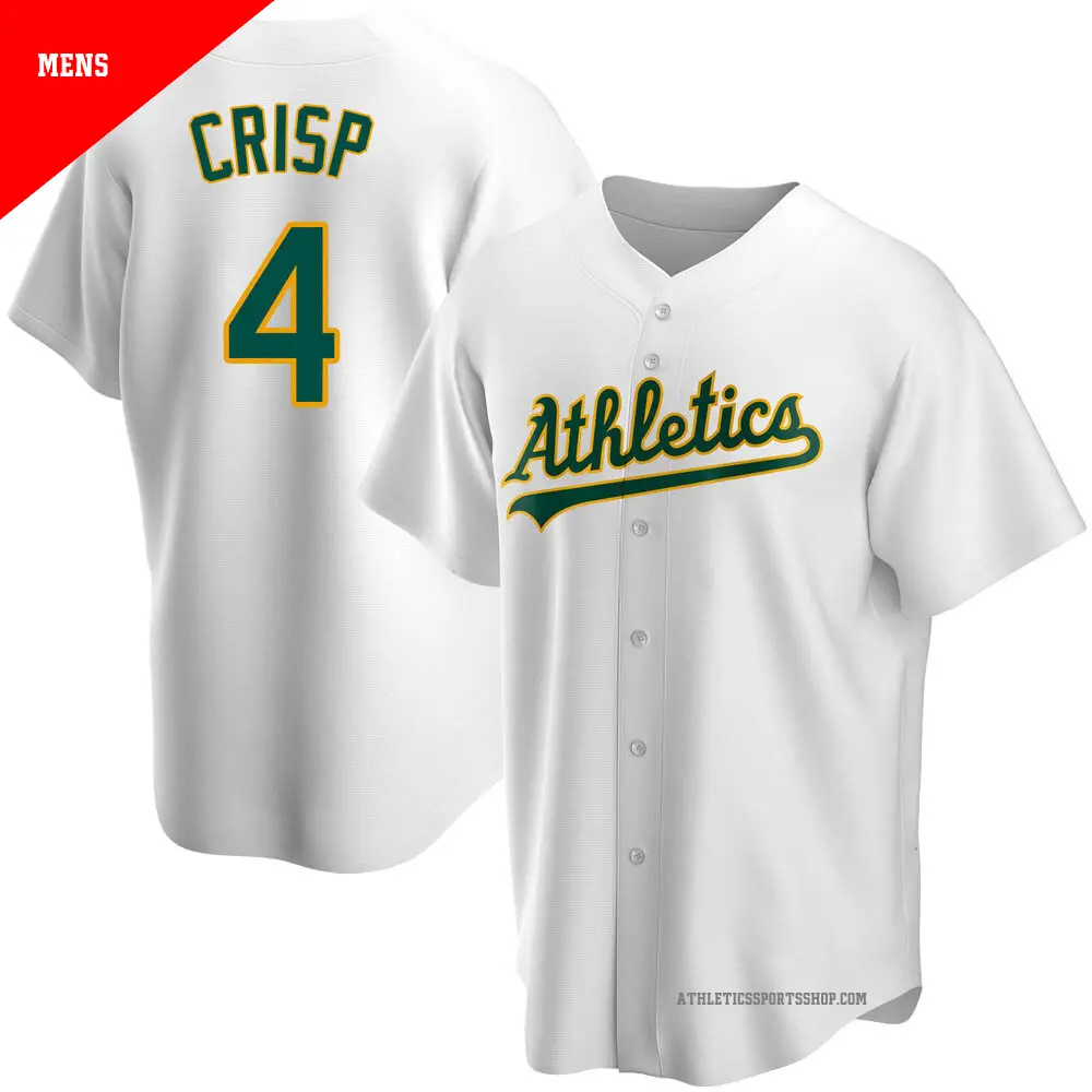 Men s 4 Coco Crisp Oakland Athletics White Replica Home Jersey