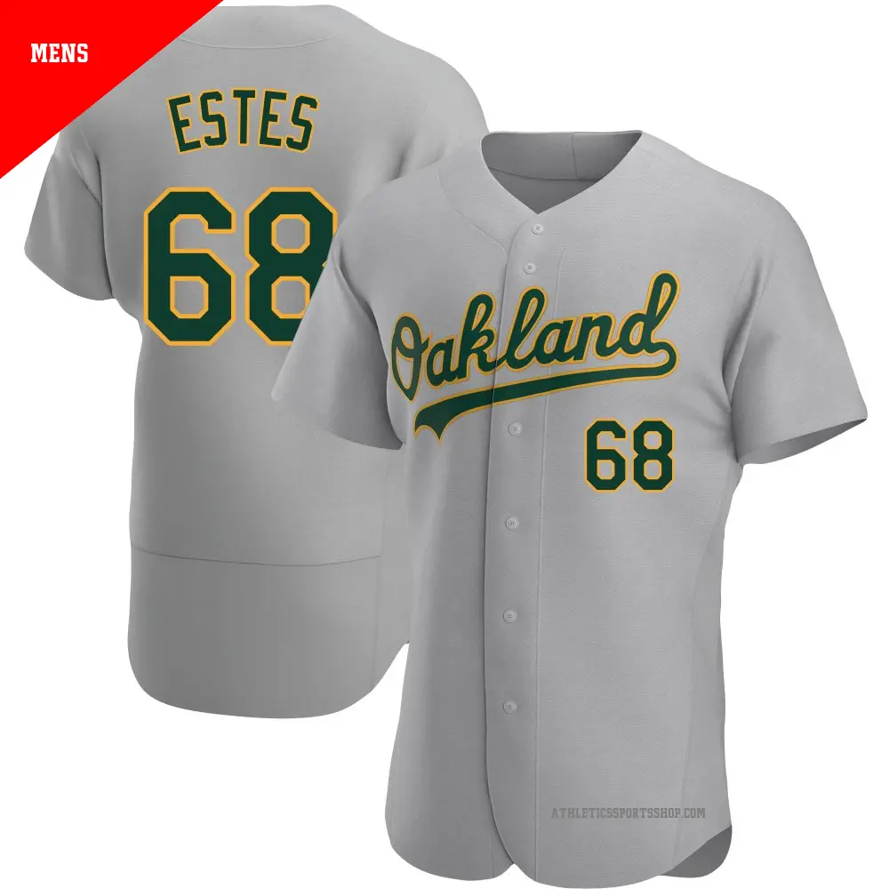 Men's ＃68 Joey Estes Oakland Athletics Gray Authentic Road Jersey