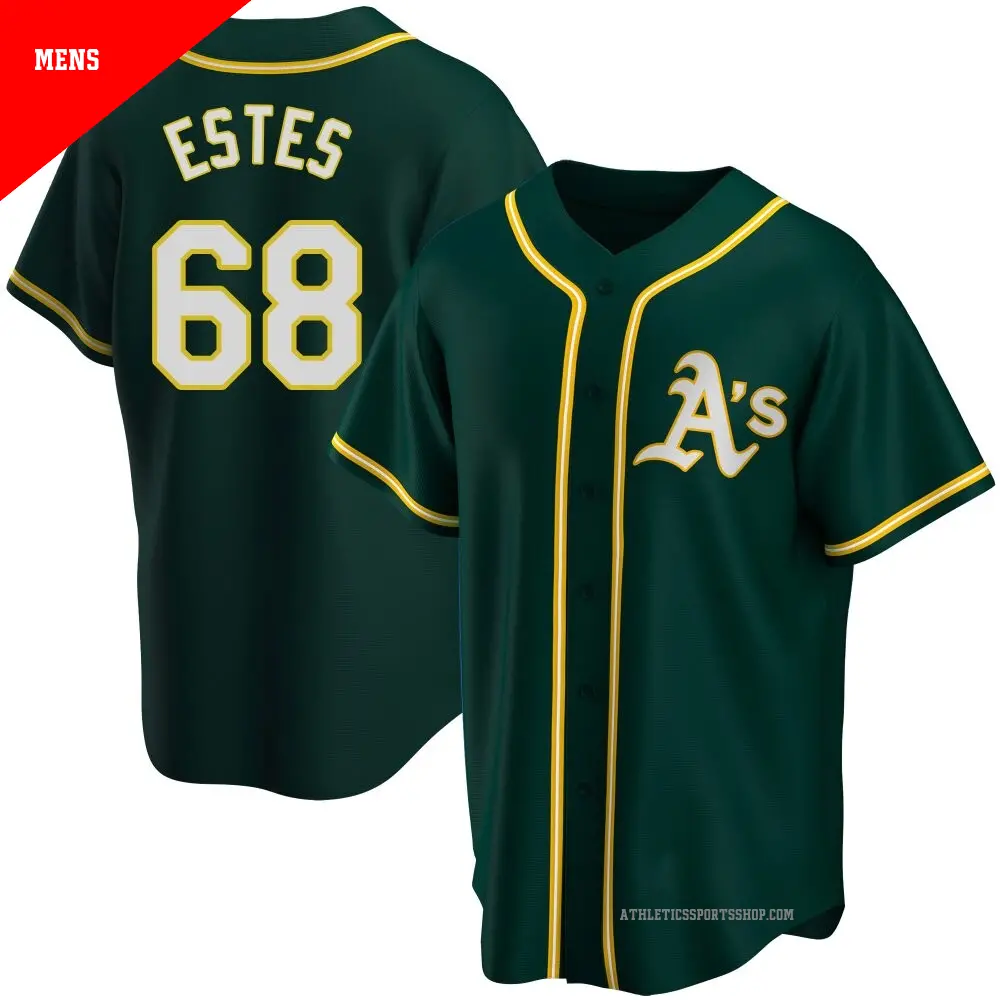 Men's ＃68 Joey Estes Oakland Athletics Green Replica Alternate Jersey