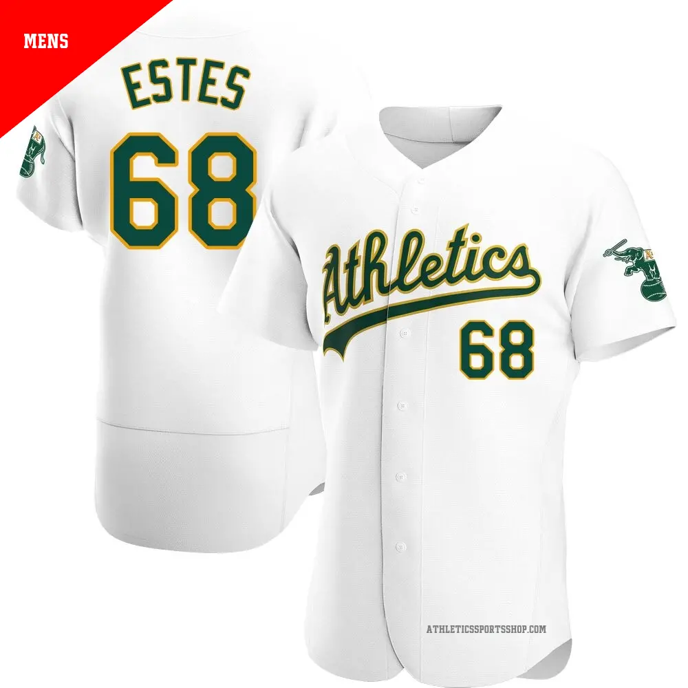 Men's ＃68 Joey Estes Oakland Athletics White Authentic Home Jersey