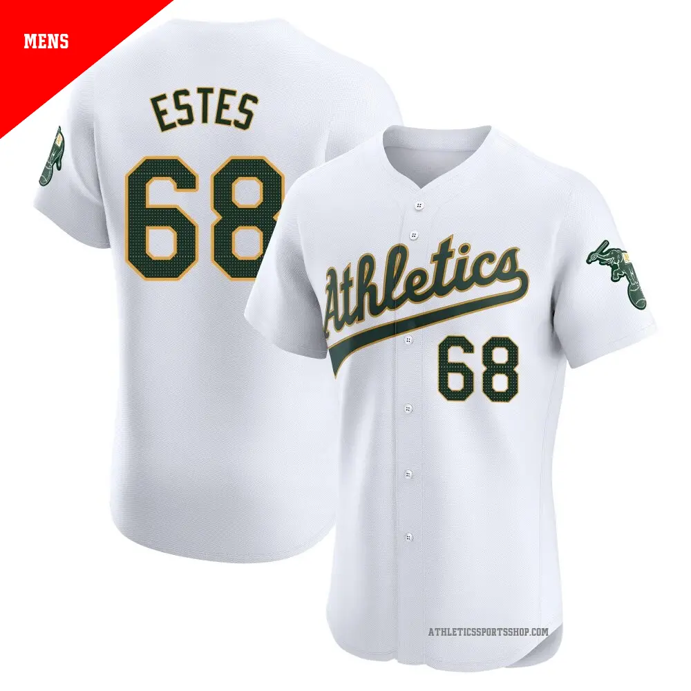 Men's ＃68 Joey Estes Oakland Athletics White Elite Home Jersey