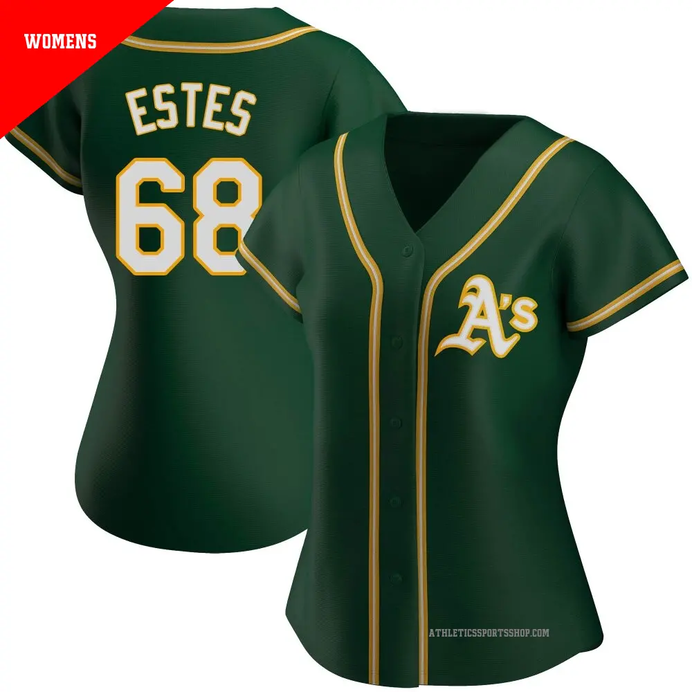 Women's ＃68 Joey Estes Oakland Athletics Green Authentic Alternate Jersey