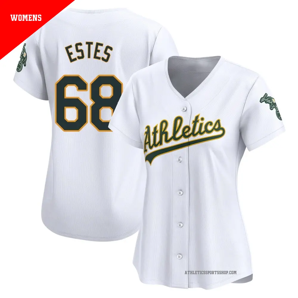 Women's ＃68 Joey Estes Oakland Athletics White Limited Home Jersey